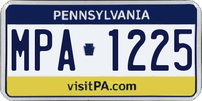 PA license plate MPA1225