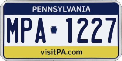 PA license plate MPA1227