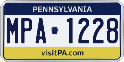 PA license plate MPA1228