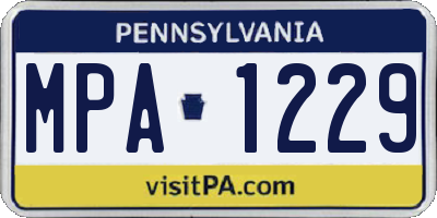 PA license plate MPA1229