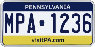 PA license plate MPA1236