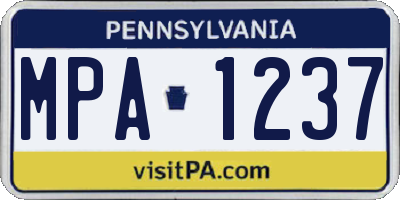 PA license plate MPA1237