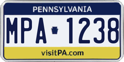 PA license plate MPA1238