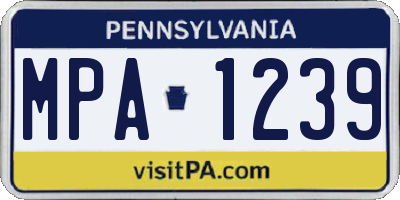 PA license plate MPA1239