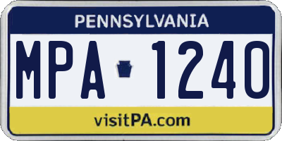 PA license plate MPA1240