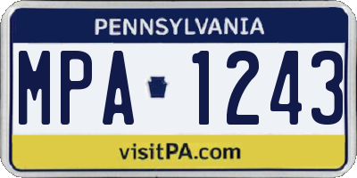 PA license plate MPA1243