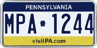 PA license plate MPA1244