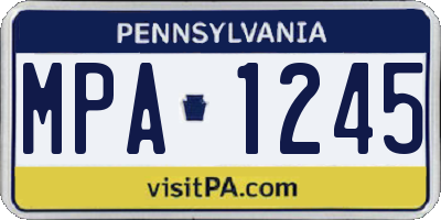 PA license plate MPA1245