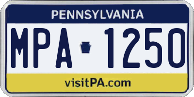 PA license plate MPA1250