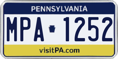 PA license plate MPA1252