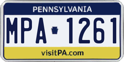 PA license plate MPA1261