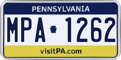 PA license plate MPA1262