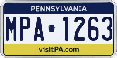 PA license plate MPA1263