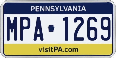 PA license plate MPA1269