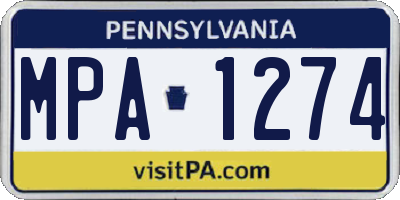 PA license plate MPA1274