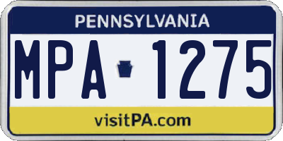PA license plate MPA1275