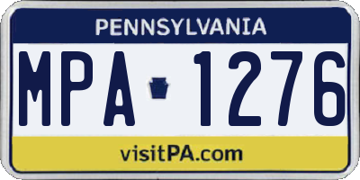 PA license plate MPA1276