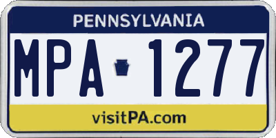 PA license plate MPA1277