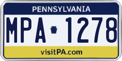PA license plate MPA1278