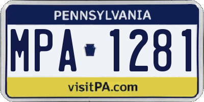 PA license plate MPA1281