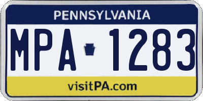 PA license plate MPA1283
