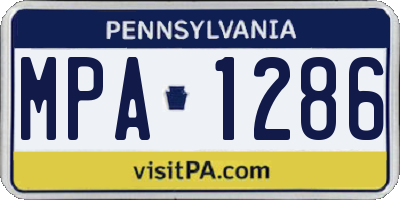 PA license plate MPA1286