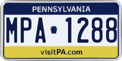 PA license plate MPA1288
