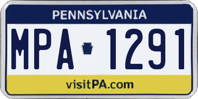 PA license plate MPA1291