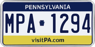 PA license plate MPA1294
