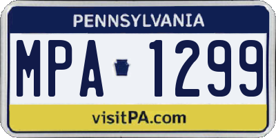 PA license plate MPA1299