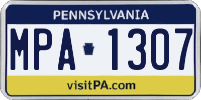 PA license plate MPA1307