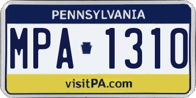 PA license plate MPA1310