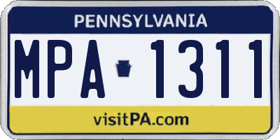PA license plate MPA1311