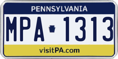 PA license plate MPA1313