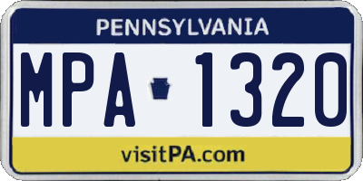 PA license plate MPA1320