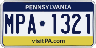 PA license plate MPA1321