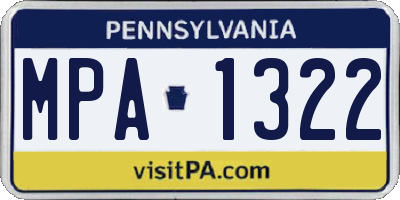 PA license plate MPA1322