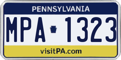 PA license plate MPA1323