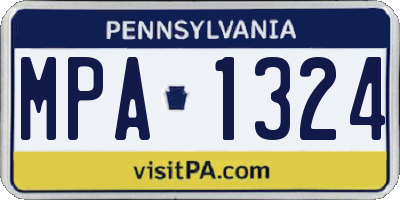 PA license plate MPA1324
