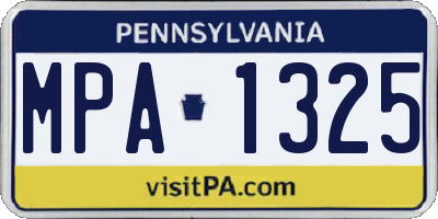 PA license plate MPA1325