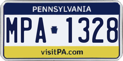 PA license plate MPA1328