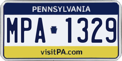 PA license plate MPA1329