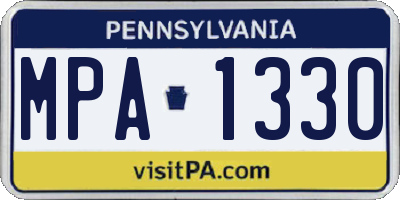 PA license plate MPA1330