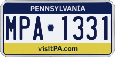 PA license plate MPA1331