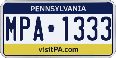 PA license plate MPA1333