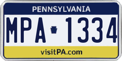 PA license plate MPA1334