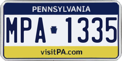 PA license plate MPA1335