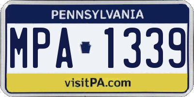 PA license plate MPA1339