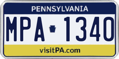 PA license plate MPA1340