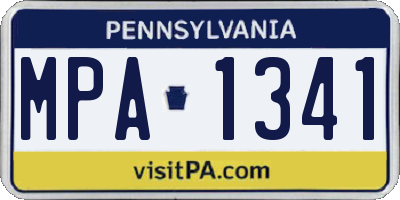 PA license plate MPA1341